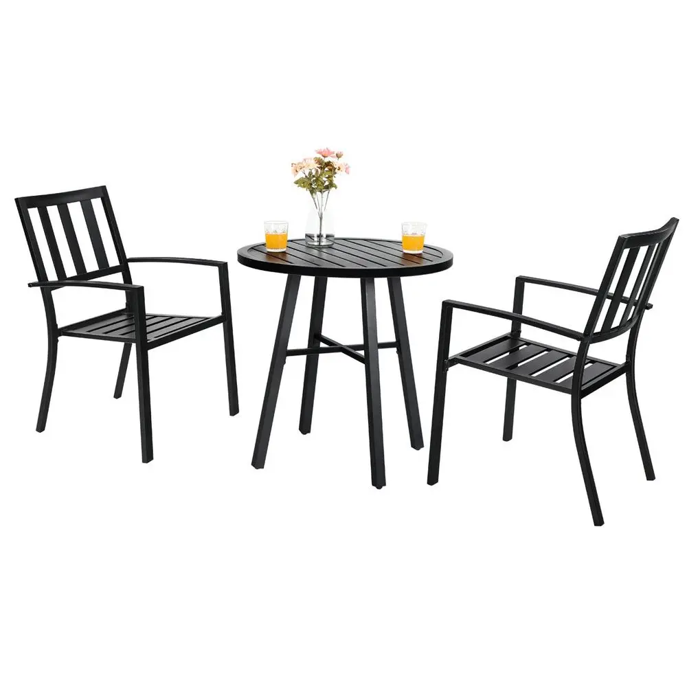 3 Piece Outdoor Patio Bistro Dining Set, Slatted Metal Round Table amp 2 Patio Chairs, Outdoor Furniture Set for Porch, Deck
3 Piece Outdoor Patio Bistro Dining Set, Slatted Metal Round Table amp 2 Patio Chairs, Outdoor Furniture Set for Porch, Deck