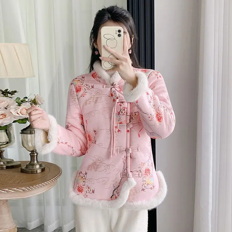 New Chinese Style Print Tangsuit Cotton Coat Women's Winter Thick Jacket Chic Hanfu Long Sleeve Outwear
New Chinese Style Print Tangsuit Cotton Coat Women's Winter Thick Jacket Chic Hanfu Long Sleeve Outwear