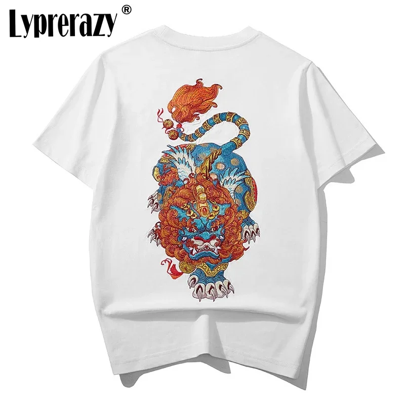 Lyprerazy Men's Chinese Style PI Xiu Embroidered Short-Sleeved T-Shirt Summer Loose Cotton Top Tees
Lyprerazy Men's Chinese Style PI Xiu Embroidered Short-Sleeved T-Shirt Summer Loose Cotton Top Tees