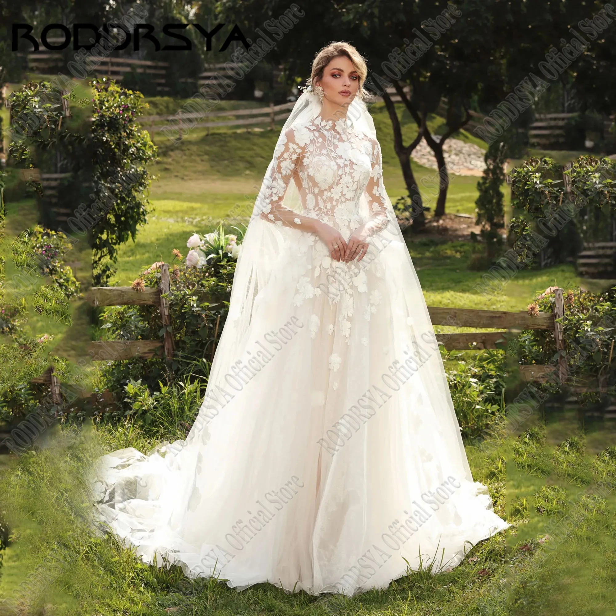 RODDRSYA Vintage Wedding Dress High Neck Full Sleeves 3d Lace Applique A Line Bride Gowns Sweep Train Customized robe de mariée
RODDRSYA Vintage Wedding Dress High Neck Full Sleeves 3d Lace Applique A Line Bride Gowns Sweep Train Customized robe de mariée