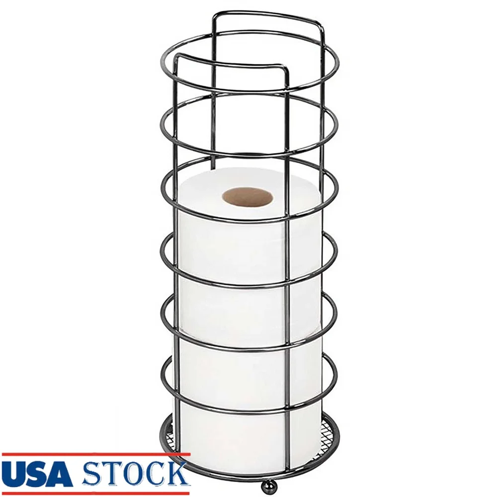 Freestanding Toilet Paper Holder Rustic Metal Onyx Finish Space Saving Design Bathroom Organizer Holds 3 Rolls Rust Resistant
Freestanding Toilet Paper Holder Rustic Metal Onyx Finish Space Saving Design Bathroom Organizer Holds 3 Rolls Rust Resistant