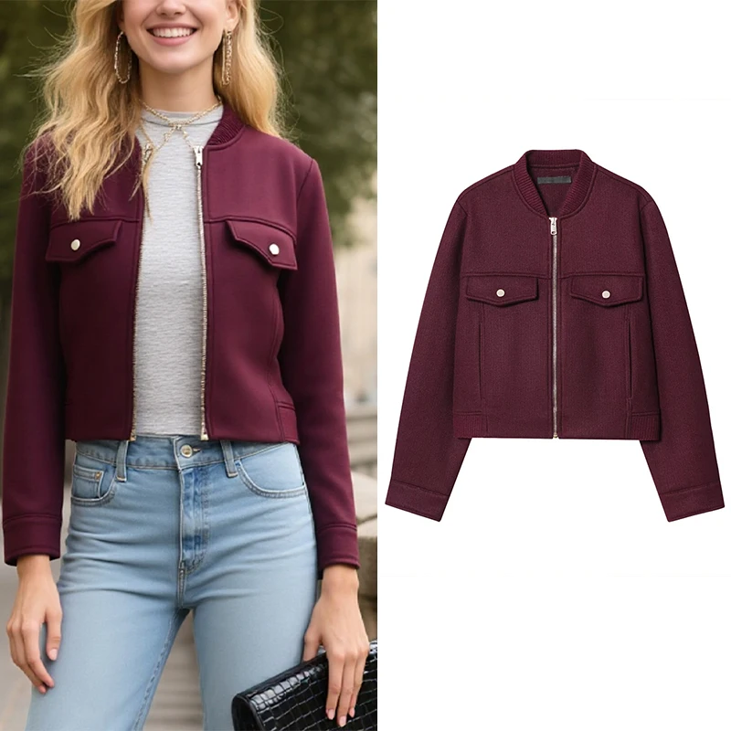 Женская куртка 2025, новая модная осенне-зимняя винно-красная куртка для женщин, повседневное шикарное женское пальто
Женская куртка 2025, новая модная осенне-зимняя винно-красная куртка для женщин, повседневное шикарное женское пальто