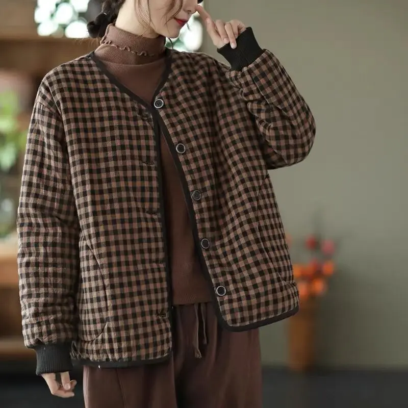 Хлопковый фланелевый плащ Thiened, осенне-зимняя новинка, женский плащ-жакет, ретро-дизайн в клетку, теплый цвет, удлиненный, с открытым воротником...
Хлопковый фланелевый плащ Thiened, осенне-зимняя новинка, женский плащ-жакет, ретро-дизайн в клетку, теплый цвет, удлиненный, с открытым воротником...