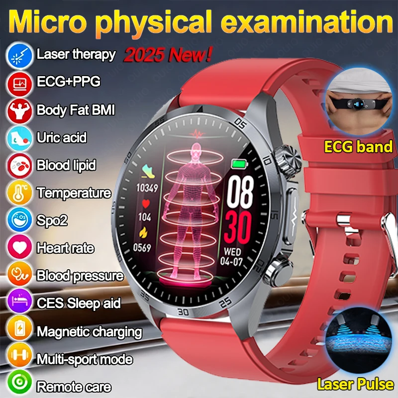 New ECG+PPG Smart Watch Pulse Therapy Micro Physical Examination Man Blood Fat Uric Acid CES Sleep Aid Remote Care Health Watch
New ECG+PPG Smart Watch Pulse Therapy Micro Physical Examination Man Blood Fat Uric Acid CES Sleep Aid Remote Care Health Watch