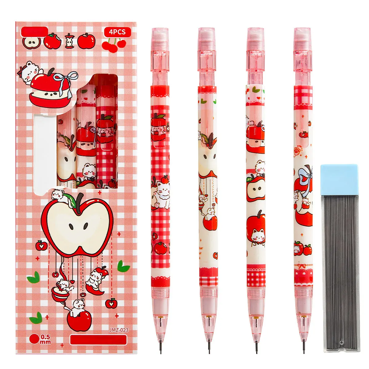 Cute Cat Push-Button Automatic Pencil Set, 4 Pencils + 1 Lead Replacement, Smooth Durable Writing Drawing, Office School Station
Cute Cat Push-Button Automatic Pencil Set, 4 Pencils + 1 Lead Replacement, Smooth Durable Writing Drawing, Office School Station