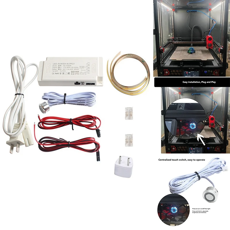 AT93-3D Printer Sensor Control LED Light Strip 3D Printer COB LED Light Bar Strip For VORON 2.4 VORON2.4 R2 VORON Trident
AT93-3D Printer Sensor Control LED Light Strip 3D Printer COB LED Light Bar Strip For VORON 2.4 VORON2.4 R2 VORON Trident
