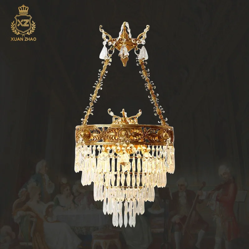 French Design Luxury Living Room Brass K9 Crystal Wall Lamp Rococo Bedroom Study Decorative Wall Light
French Design Luxury Living Room Brass K9 Crystal Wall Lamp Rococo Bedroom Study Decorative Wall Light