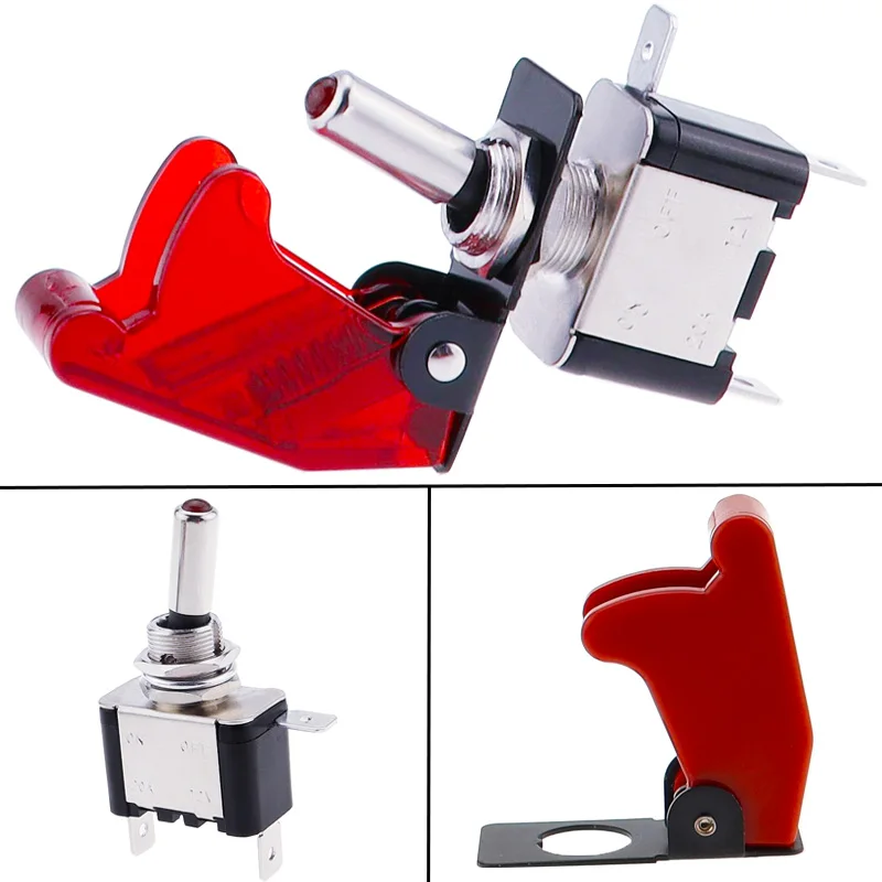 12V 20A SPST Toggle Rocker Switch LED Switch With Protective Cover Car Auto Cover LED Light Toggle Switch Control On/Off RED
12V 20A SPST Toggle Rocker Switch LED Switch With Protective Cover Car Auto Cover LED Light Toggle Switch Control On/Off RED