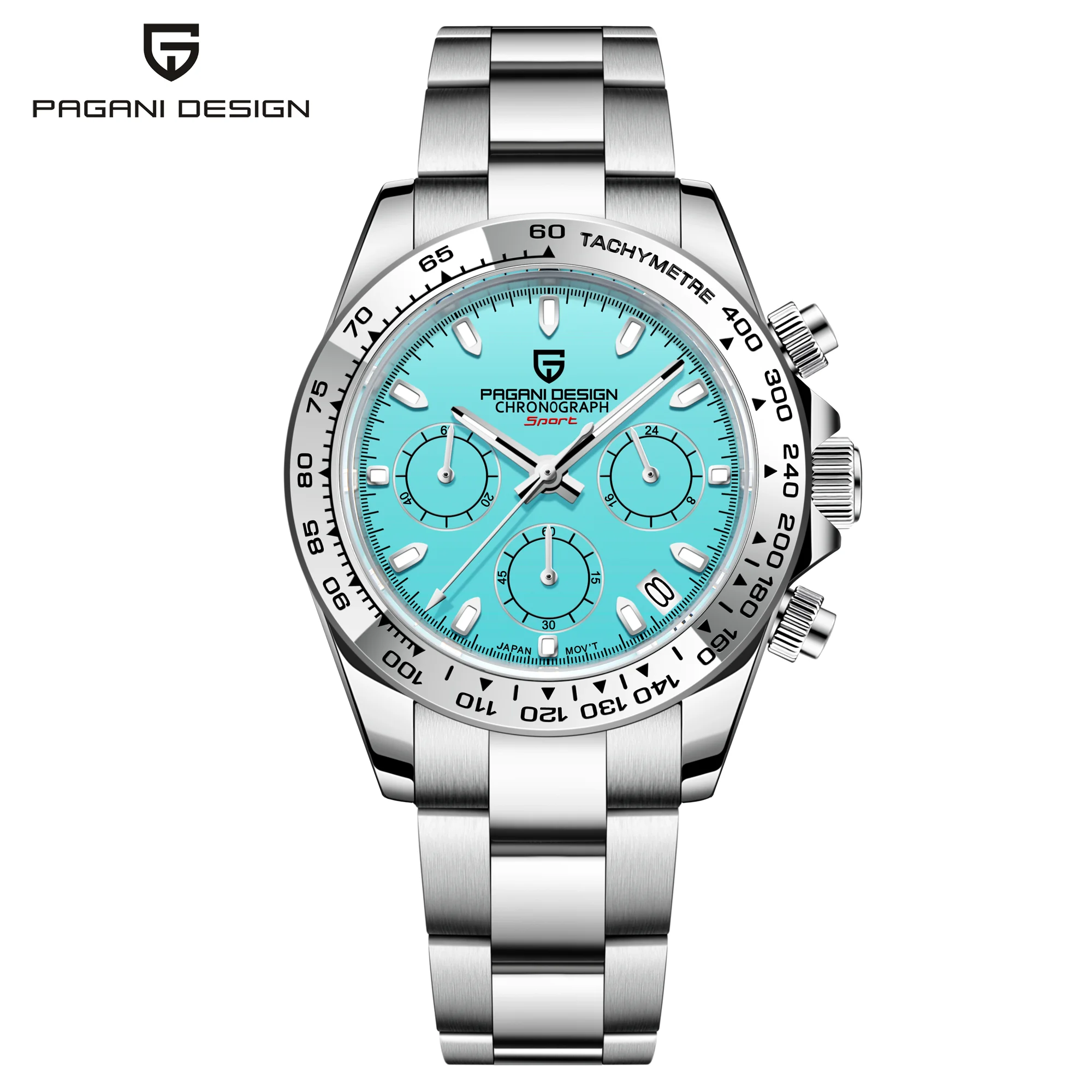 PAGANI DESIGN Chronograph Watch for Men 40mm Stainless Steel Quartz Wristwatch Sapphire Crystal Analog Waterproof VK63 PD1727
PAGANI DESIGN Chronograph Watch for Men 40mm Stainless Steel Quartz Wristwatch Sapphire Crystal Analog Waterproof VK63 PD1727