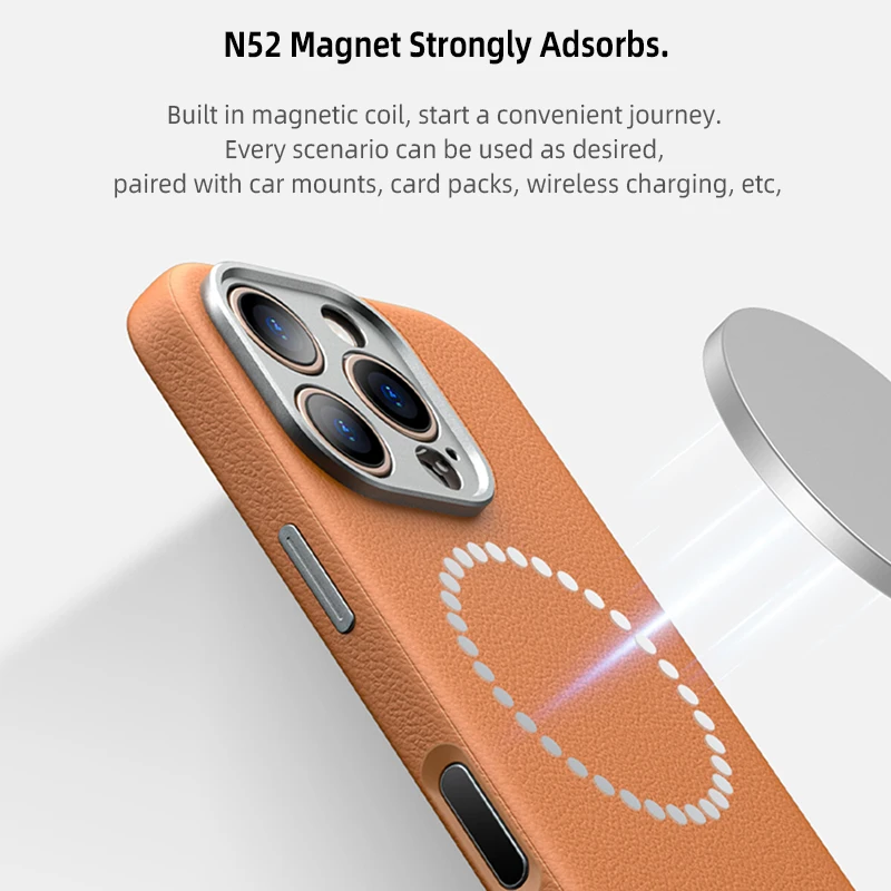 Brown Leather Magnetic Charging Case for iPhone 16 Pro Max Touch Button Metal Buttons Camera Protection Shockproof Back Cover
Brown Leather Magnetic Charging Case for iPhone 16 Pro Max Touch Button Metal Buttons Camera Protection Shockproof Back Cover