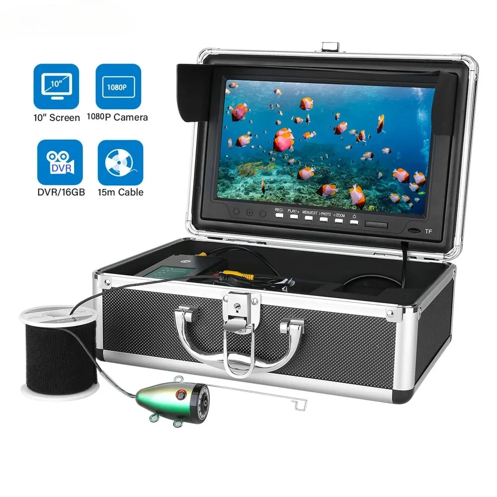 10" DVR Fish Finder Underwater Fishing Camera HD 1280*720 Screen with 16GB Card 12pcs LED 1080P 15/30M Camera For ICE Fishing
10" DVR Fish Finder Underwater Fishing Camera HD 1280*720 Screen with 16GB Card 12pcs LED 1080P 15/30M Camera For ICE Fishing