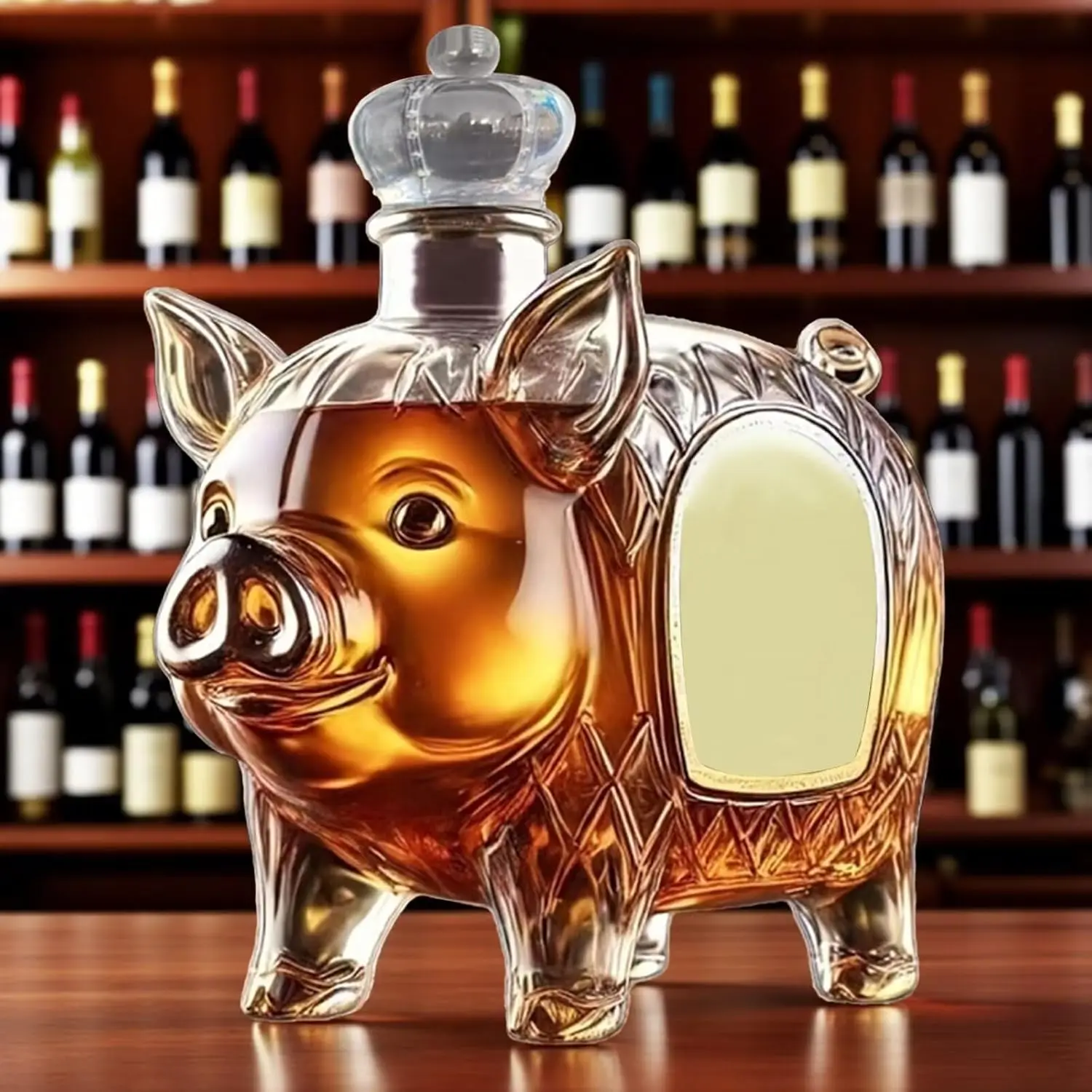 Pig Shape 10oz Novelty Glass Whiskey Bottle 3D Engraved Funny Liquor Dispenser For Home Bar Collection Men Whiskey Lovers Gift
Pig Shape 10oz Novelty Glass Whiskey Bottle 3D Engraved Funny Liquor Dispenser For Home Bar Collection Men Whiskey Lovers Gift