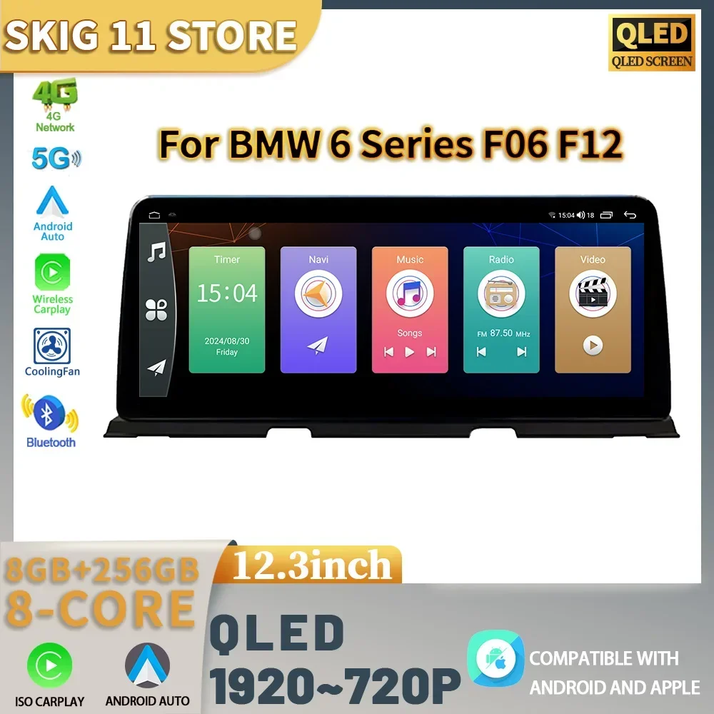 12.3" Android 14 Car Radio Multimedia 4G GPS Navigation Wireless Bluetoot CarPlay Touch Screen Stereo For BMW 6 Series F06 F12
12.3" Android 14 Car Radio Multimedia 4G GPS Navigation Wireless Bluetoot CarPlay Touch Screen Stereo For BMW 6 Series F06 F12