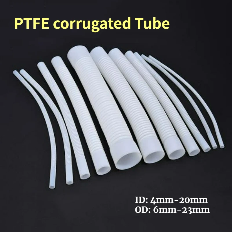 1 Meter Milk White PTFE Corrugated Hose ID 4mm-20mm PTFE Corrugated Hose Anti-corrosion and High Temperature Resistance
1 Meter Milk White PTFE Corrugated Hose ID 4mm-20mm PTFE Corrugated Hose Anti-corrosion and High Temperature Resistance