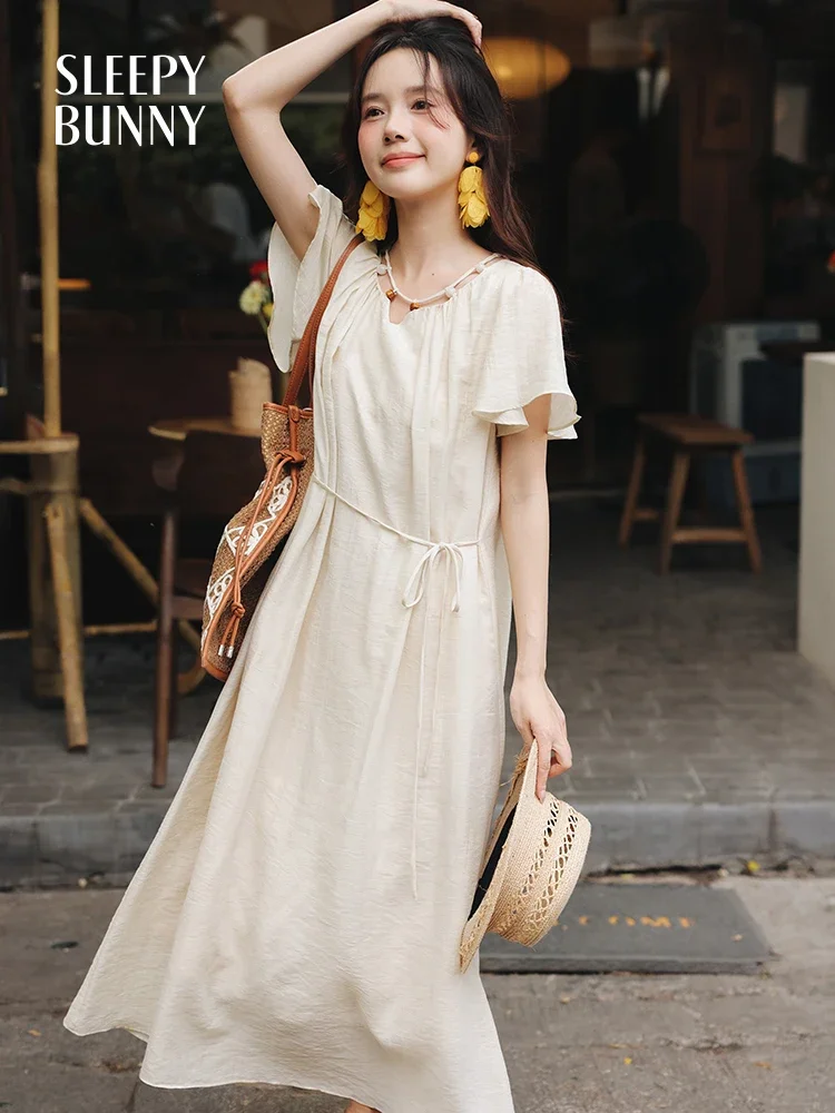 Hand Beaded Lyocell Ruffle Sleeve Maxi Dress Women Summer Retro Sweet Loose Fit Long Dress Flowy Soft Casual Elegant Outfit
Hand Beaded Lyocell Ruffle Sleeve Maxi Dress Women Summer Retro Sweet Loose Fit Long Dress Flowy Soft Casual Elegant Outfit