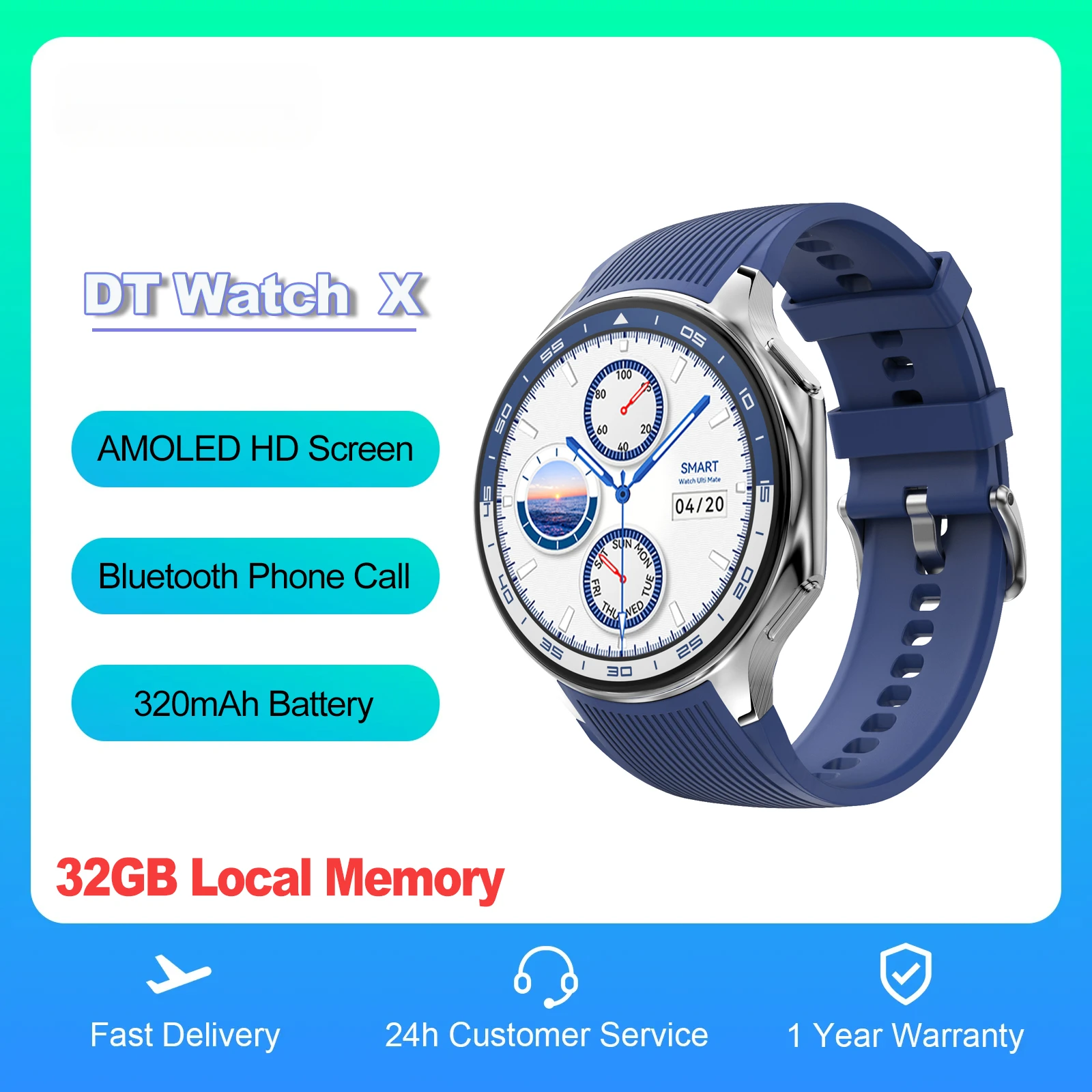 Часы с большой памятью, 32 ГБ, модные умные часы X, HD Amoled Screen, аккумулятор большой емкости 390 мАч для часов Ios Android
Часы с большой памятью, 32 ГБ, модные умные часы X, HD Amoled Screen, аккумулятор большой емкости 390 мАч для часов Ios Android