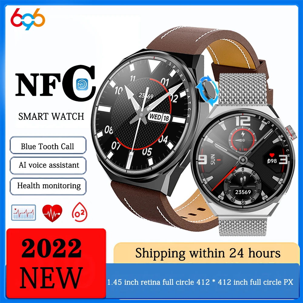 New 1.45" Men Blue Tooth Call Heartrate ECG Smart Watch AI Voice Assistant Sport Fitness Tracker Waterproof NFC Women Smartwatch
New 1.45" Men Blue Tooth Call Heartrate ECG Smart Watch AI Voice Assistant Sport Fitness Tracker Waterproof NFC Women Smartwatch