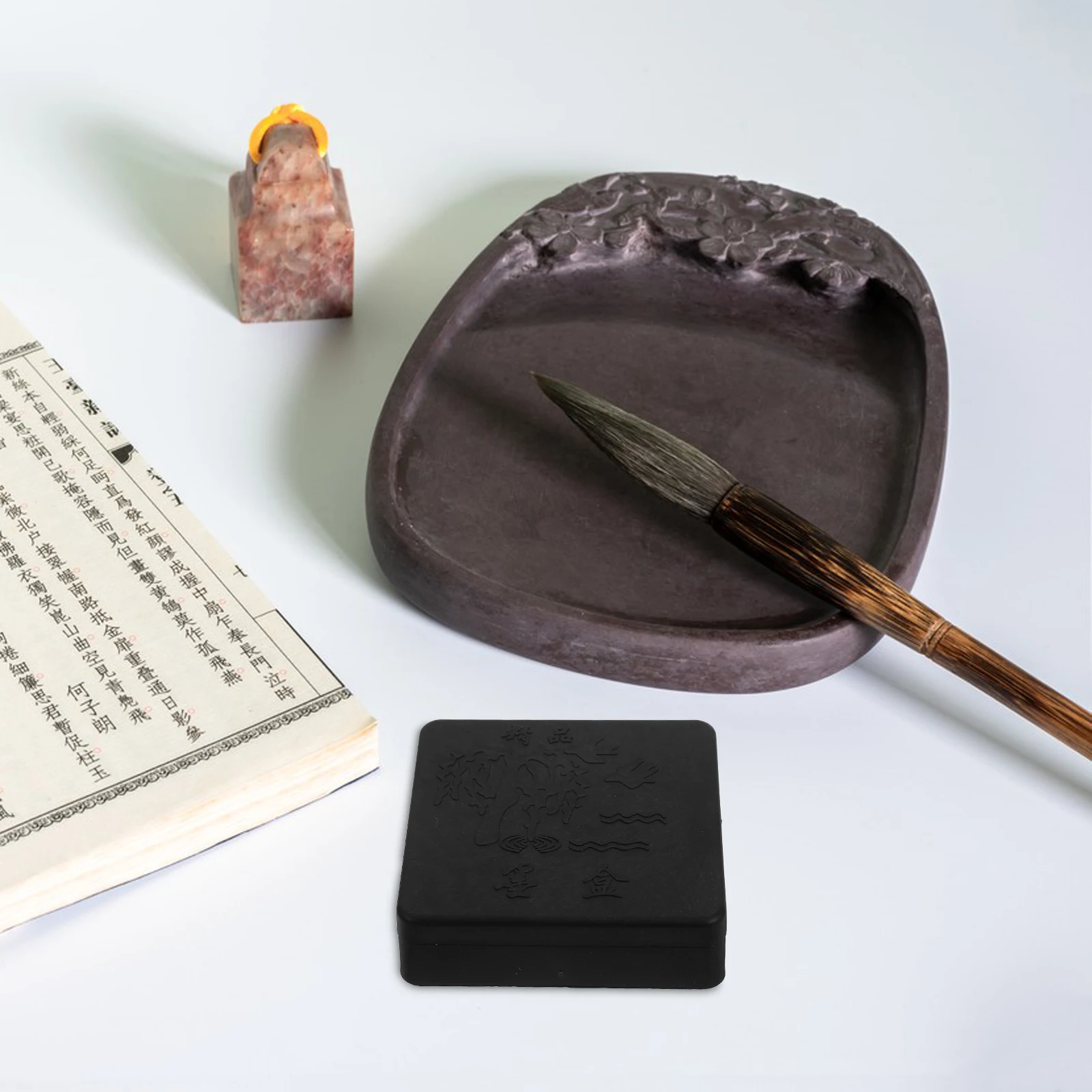 10 Pcs Calligraphy Stone Design Plastic Ink Tray Easy Clean Lid Student Professional Practice Supplies 
10 Pcs Calligraphy Stone Design Plastic Ink Tray Easy Clean Lid Student Professional Practice Supplies