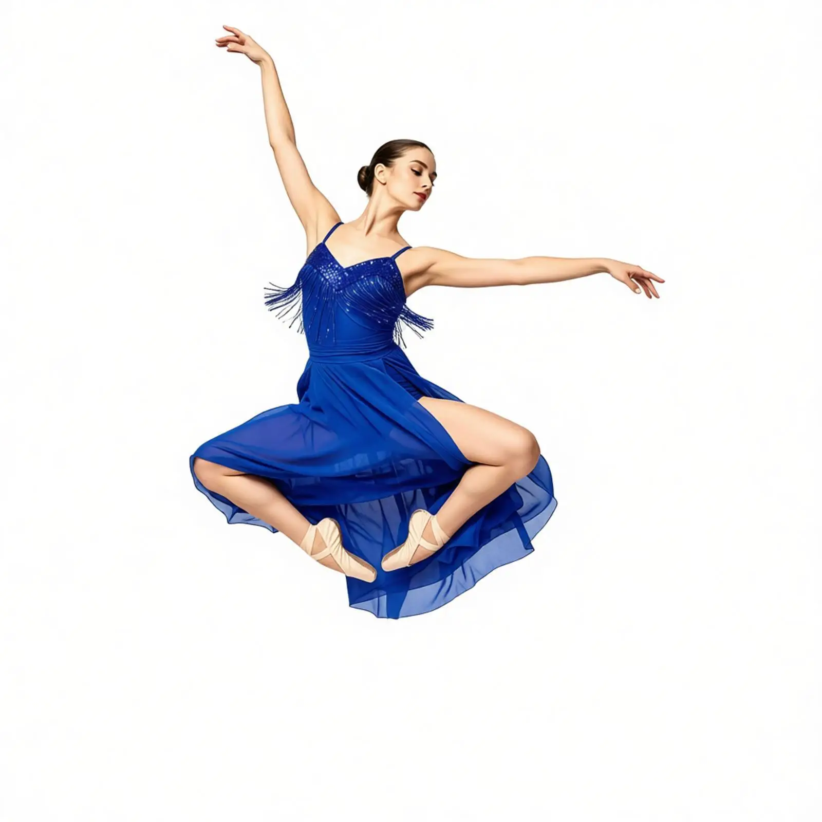 Women Ballet Lyrical Dance Costume Leotard Dresses Sequin Tassels Mesh Split Overlay Dress Latin Modern Contemporary Dancewear
Women Ballet Lyrical Dance Costume Leotard Dresses Sequin Tassels Mesh Split Overlay Dress Latin Modern Contemporary Dancewear