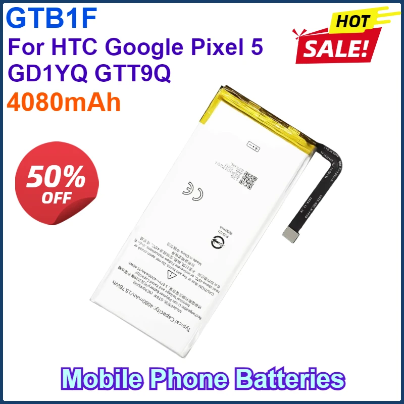 4080mAh GTB1F Pixel 5 Replacement Battery For HTC Google Pixel 5 Pixel5 GTT9Q GD1YQ Smart Mobile Phone Batteries In Stock
4080mAh GTB1F Pixel 5 Replacement Battery For HTC Google Pixel 5 Pixel5 GTT9Q GD1YQ Smart Mobile Phone Batteries In Stock