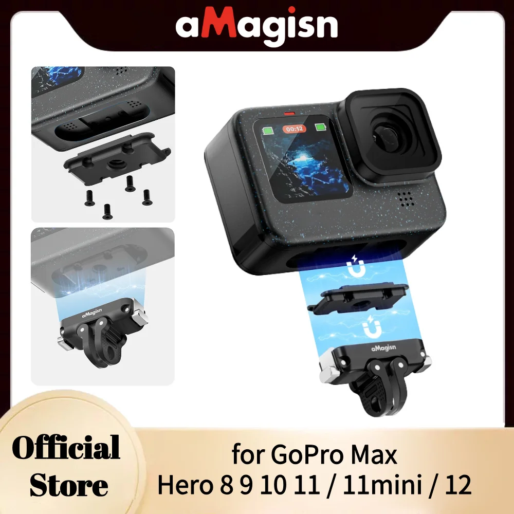 aMagisn Metal Magnetic Mount Quick Release Base , Anti-Vibration Anti-Drop Mag Adapter for GoPro Max Hero 8 9 10 11 /11mini / 12
aMagisn Metal Magnetic Mount Quick Release Base , Anti-Vibration Anti-Drop Mag Adapter for GoPro Max Hero 8 9 10 11 /11mini / 12