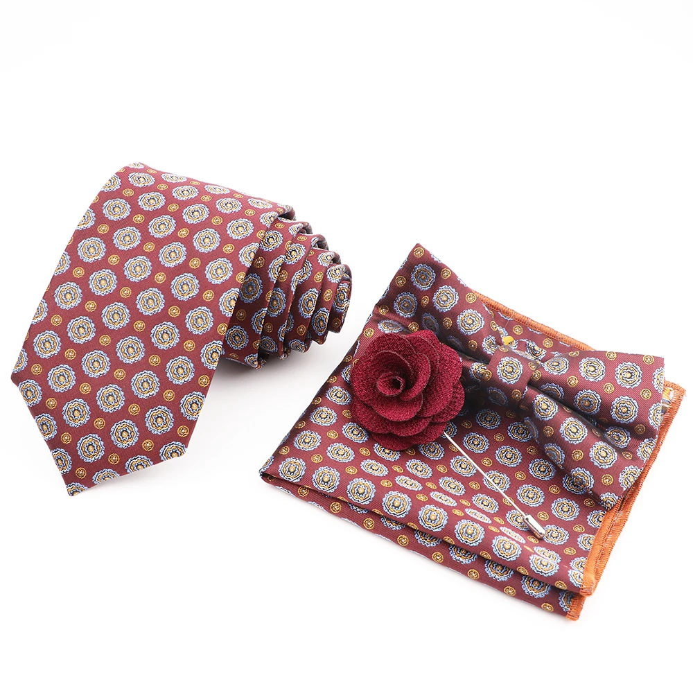 Hot Sale Men's Classic Polyester Ties Bowtie Brooch Set Neckties Suit Fashion For Groom Business Wedding Party Accessories Gifts
Hot Sale Men's Classic Polyester Ties Bowtie Brooch Set Neckties Suit Fashion For Groom Business Wedding Party Accessories Gifts