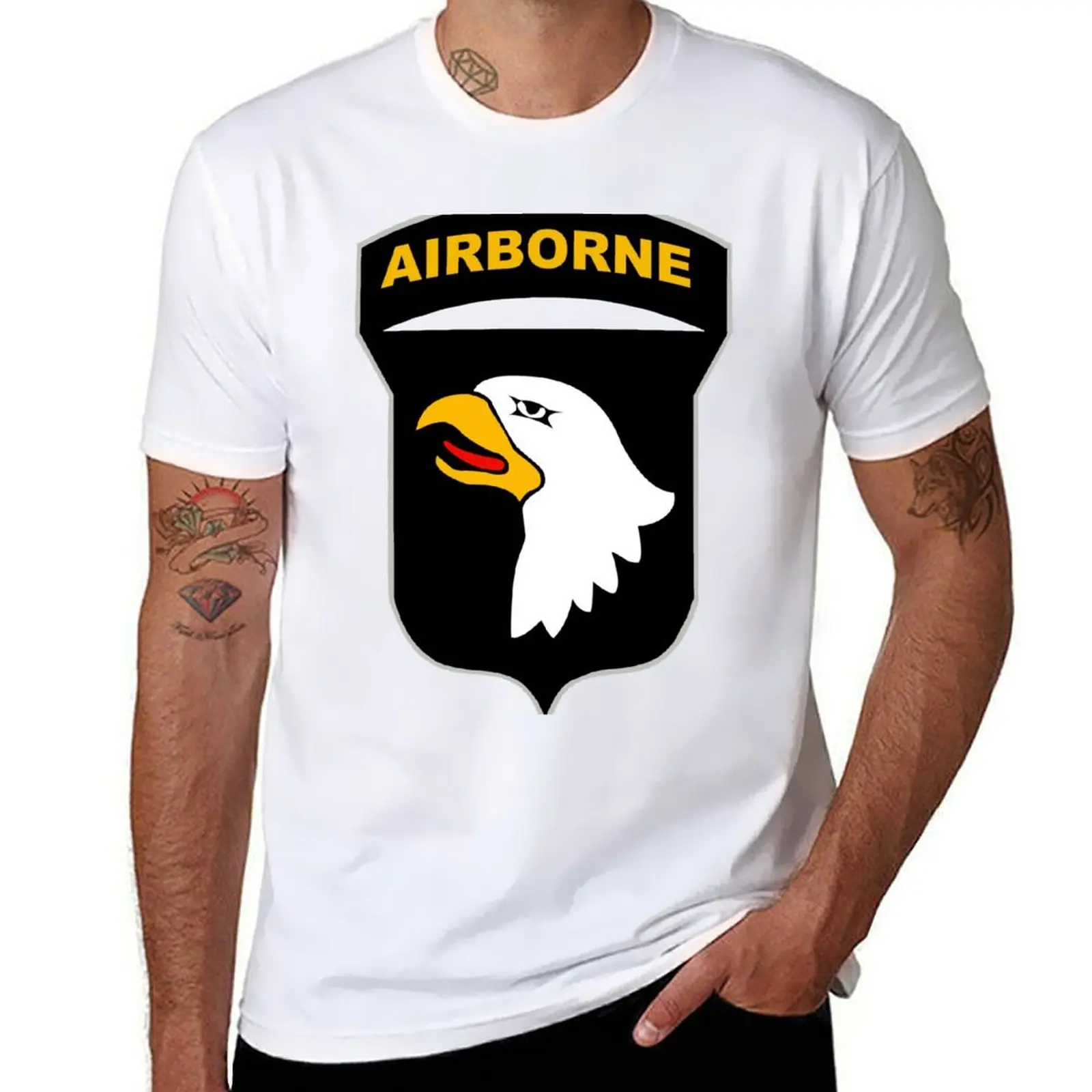 Logo of the SCREAMING EAGLES Airborne Division T-Shirt mens graphic t shirts man t shirts high quality luxury brand T-Shirt
Logo of the SCREAMING EAGLES Airborne Division T-Shirt mens graphic t shirts man t shirts high quality luxury brand T-Shirt