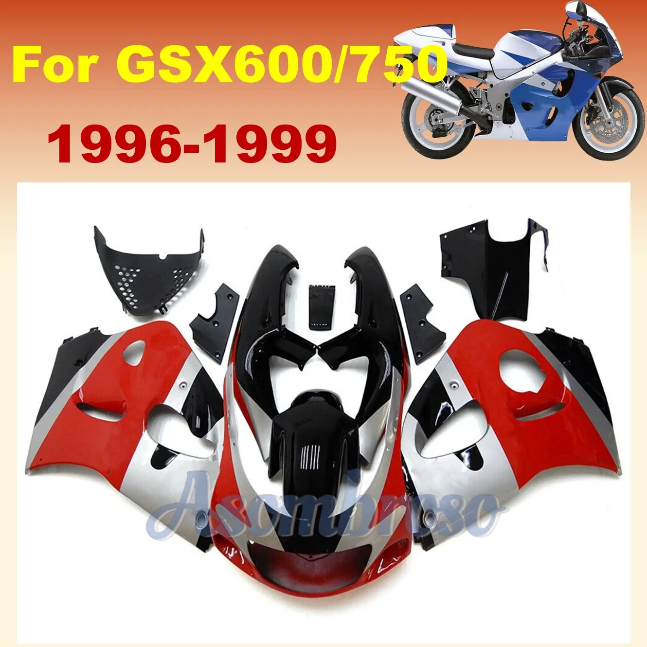 Комплект обтекателя кузова для GSX-R6001996 1997 1998 1999 GSX-R750 GSXR600 GSXR750 GSXR 600 750, панели кузова спортивного велосипеда + крышка бака
Комплект обтекателя кузова для GSX-R6001996 1997 1998 1999 GSX-R750 GSXR600 GSXR750 GSXR 600 750, панели кузова спортивного велосипеда + крышка бака