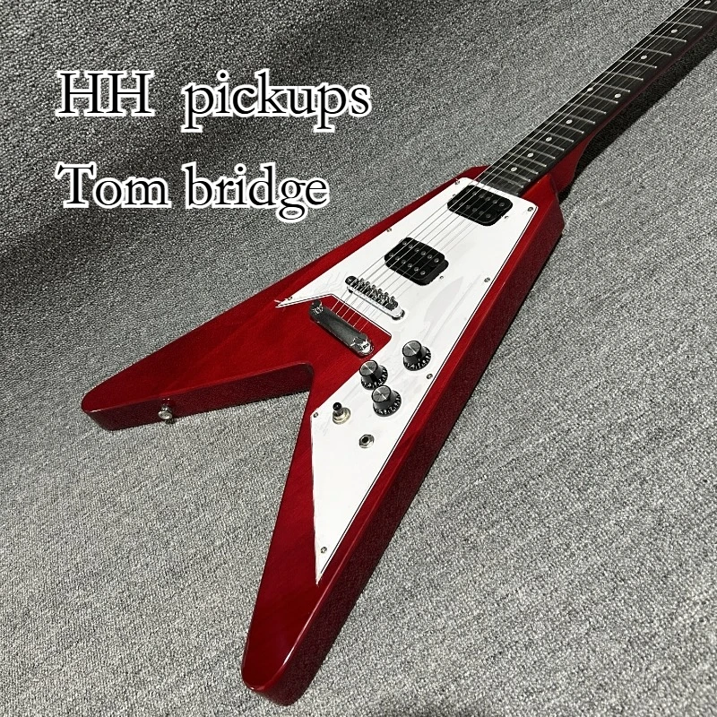Red V Shape Electric Guitar HH Pickups Tom Bridge Rosewood Fingerboard White Guard Beginner High Grip Position
Red V Shape Electric Guitar HH Pickups Tom Bridge Rosewood Fingerboard White Guard Beginner High Grip Position