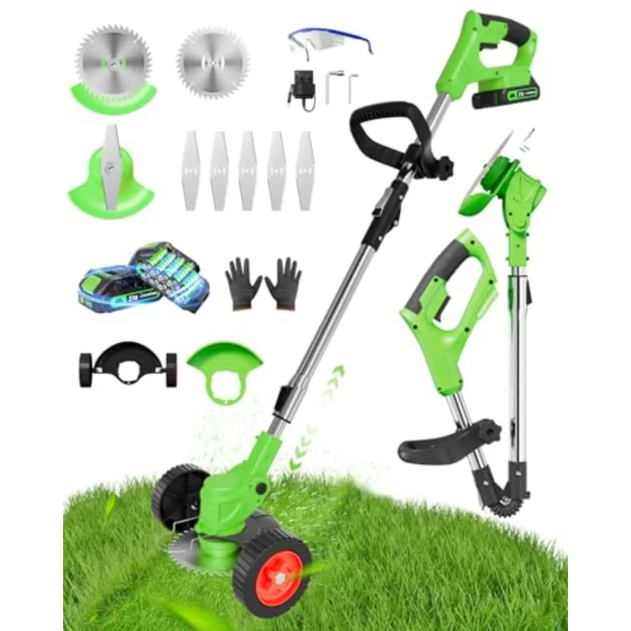 Cordless Weed Wacker Battery Powered 2-in-1 Electric String Trimmer Edger 21V Foldable Grass Cutter with 2.0Ah Battery and Char
Cordless Weed Wacker Battery Powered 2-in-1 Electric String Trimmer Edger 21V Foldable Grass Cutter with 2.0Ah Battery and Char