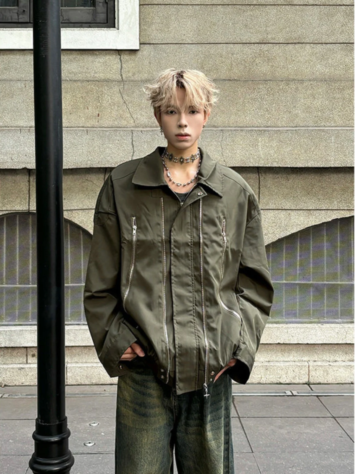 American Retro Motorcycle Jaet Men's Spring Autumn Trendy Pilot Design Zipper Cool Baseball Outfit Loose Fit Youth Faion
American Retro Motorcycle Jaet Men's Spring Autumn Trendy Pilot Design Zipper Cool Baseball Outfit Loose Fit Youth Faion