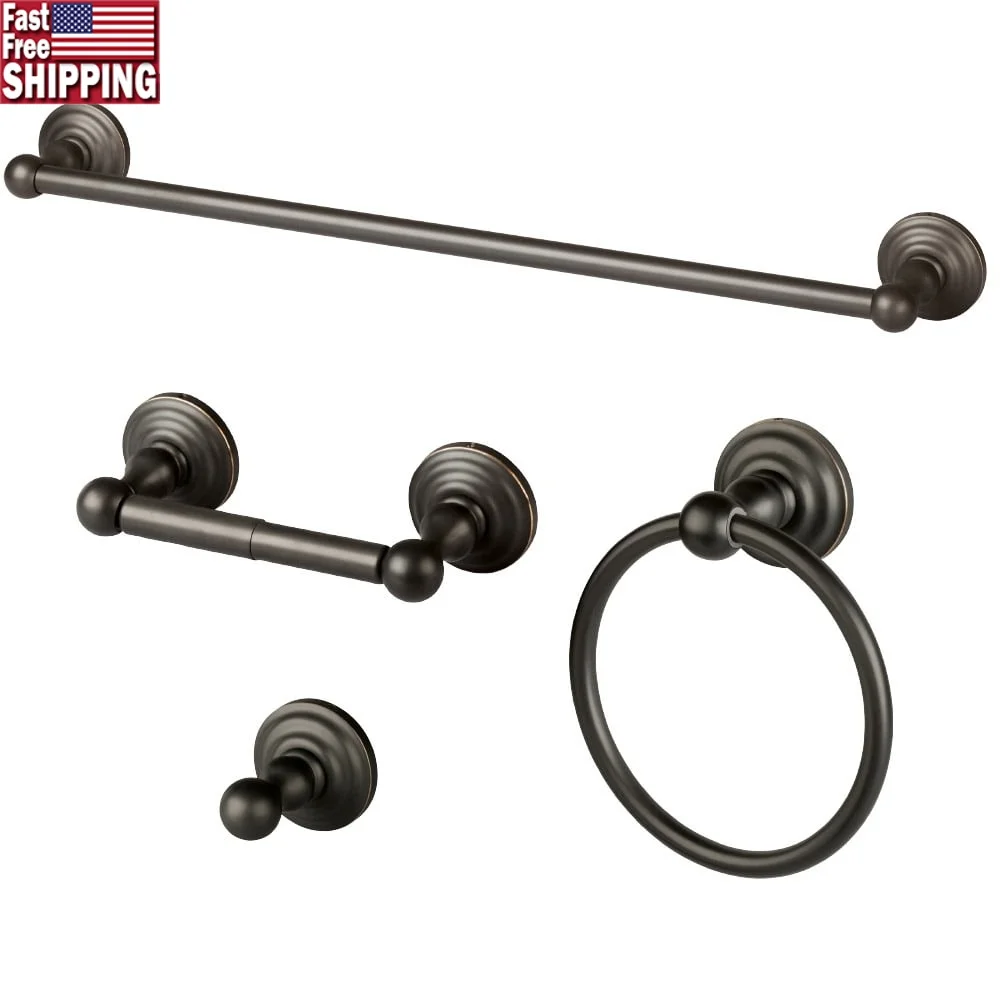 Набор аксессуаров для ванной комнаты из 4 предметов, натертая маслом бронза, вешалка для полотенец, держатель для туалетной бумаги, крючок для халата, кольцо для полотенец, прочный цинк, легкий
Набор аксессуаров для ванной комнаты из 4 предметов, натертая маслом бронза, вешалка для полотенец, держатель для туалетной бумаги, крючок для халата, кольцо для полотенец, прочный цинк, легкий