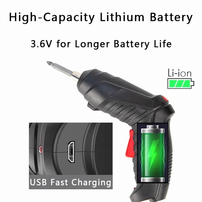 3.6V Power Wireless Electric Screwdriver Rechargeable Household Electric Drill Mini Electric Screwdriver Power Tool Set for DIY
3.6V Power Wireless Electric Screwdriver Rechargeable Household Electric Drill Mini Electric Screwdriver Power Tool Set for DIY