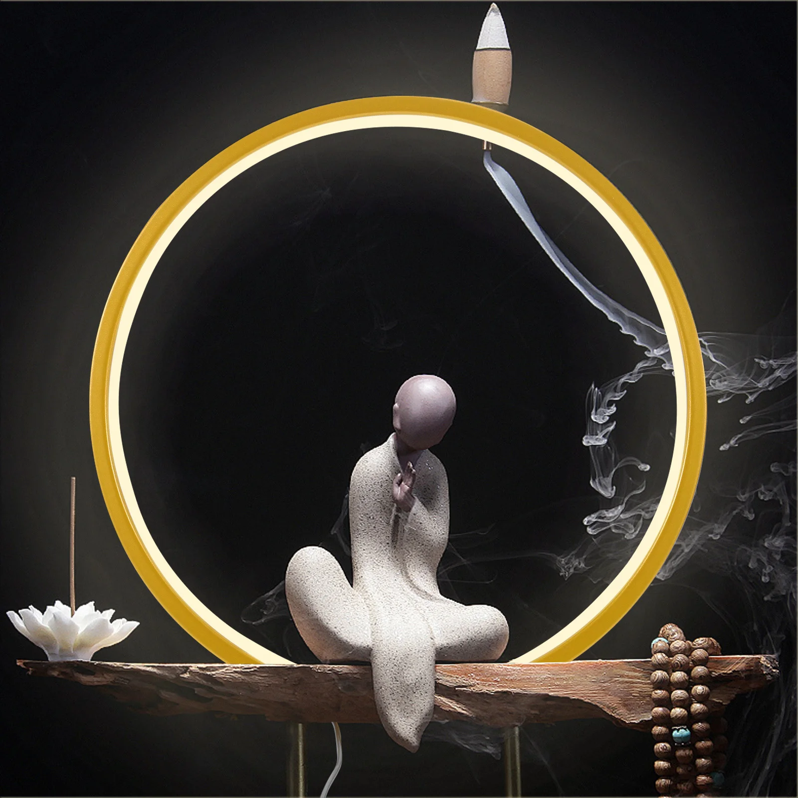 LED Light Ring USB Lamp 30cm Diameter Backflow Incense Burner Aromatherapy Holder for Living Room Office Entryway Home Decor 
LED Light Ring USB Lamp 30cm Diameter Backflow Incense Burner Aromatherapy Holder for Living Room Office Entryway Home Decor