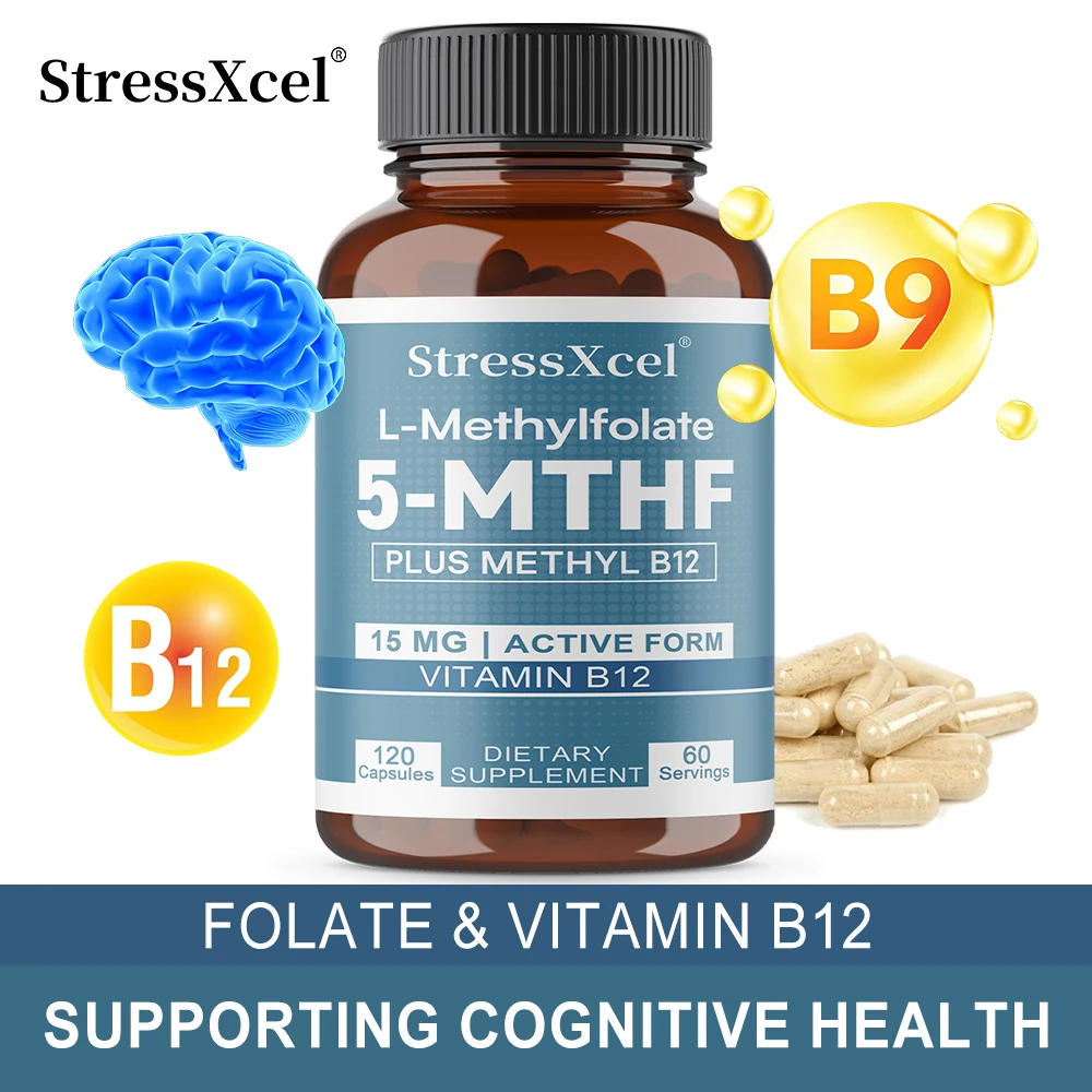 5‑MTHF L‑Methylfolate 25mg Capsules with B12, Cognitive Function, Brain, Memory, Focus, Mood & Energy Support, Relieves Fatigue
5‑MTHF L‑Methylfolate 25mg Capsules with B12, Cognitive Function, Brain, Memory, Focus, Mood & Energy Support, Relieves Fatigue