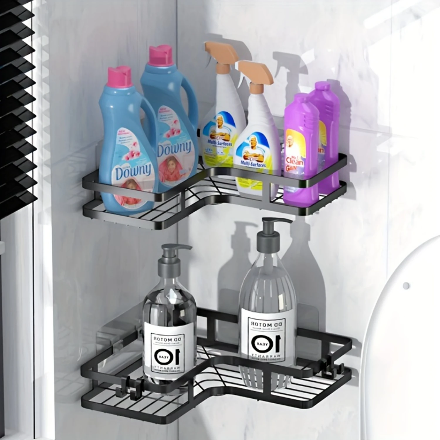Black Corner Shower Caddy Organizer Shelf, Space Saver, Rust-Proof, Wall-Mounted Design, Adhesive Included, Ideal for Toiletries
Black Corner Shower Caddy Organizer Shelf, Space Saver, Rust-Proof, Wall-Mounted Design, Adhesive Included, Ideal for Toiletries
