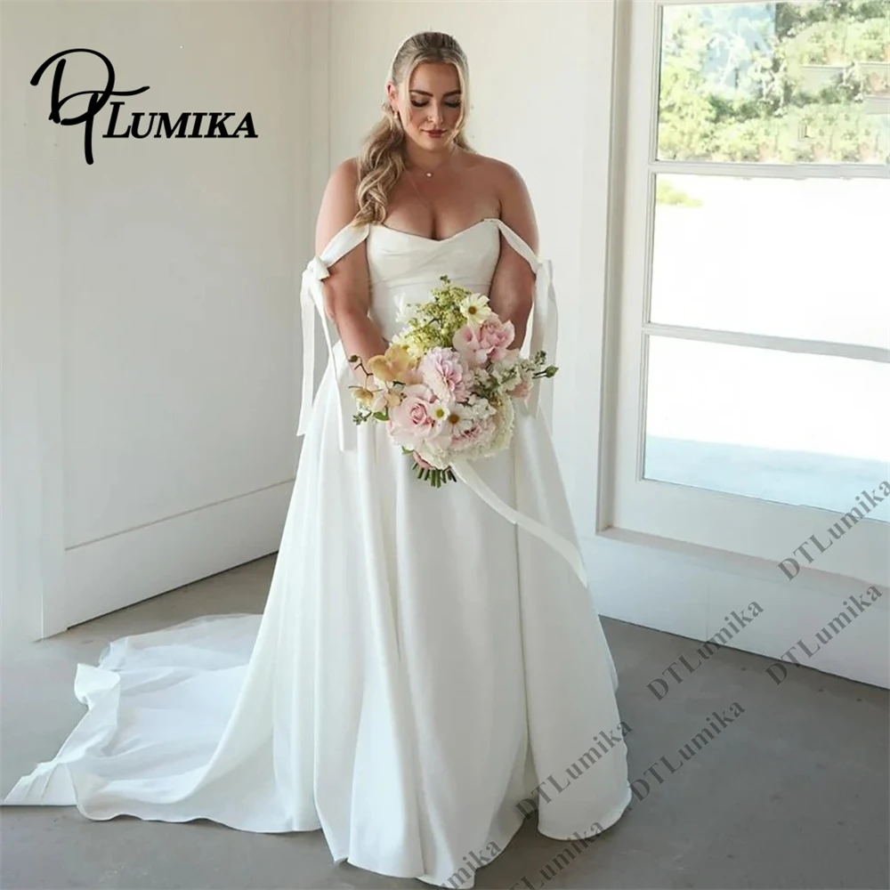 DTLumika Simple Satin Wedding Dress for Bride 2026, Plus Size Off-the-Shoulder Sleeves Long A Line Bride Dresses Tailored Bridal
DTLumika Simple Satin Wedding Dress for Bride 2026, Plus Size Off-the-Shoulder Sleeves Long A Line Bride Dresses Tailored Bridal