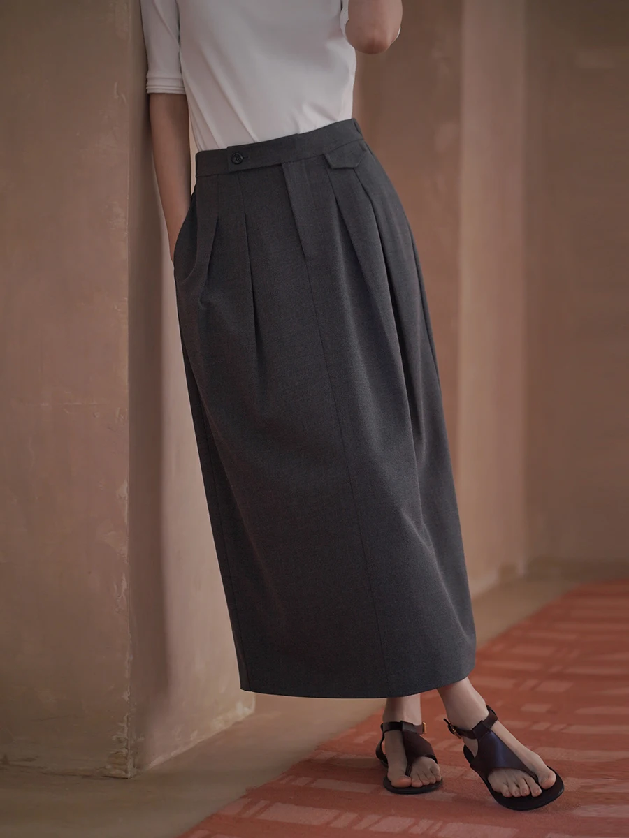 Hacikis Miss High Waist Suit Skirt Women's Pleated Straight Tube Commute Long Slimming Skirt Building Sensation Casual Style
Hacikis Miss High Waist Suit Skirt Women's Pleated Straight Tube Commute Long Slimming Skirt Building Sensation Casual Style