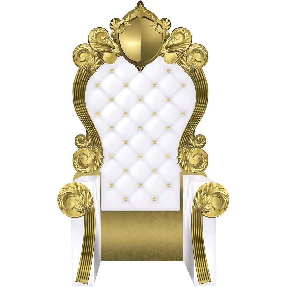 3-D White and Gold Throne Stand-Up Prop, Large Cardboard Chair Party Cutout Decoration or Proms, School Dances, Birthdays, Quinc
3-D White and Gold Throne Stand-Up Prop, Large Cardboard Chair Party Cutout Decoration or Proms, School Dances, Birthdays, Quinc