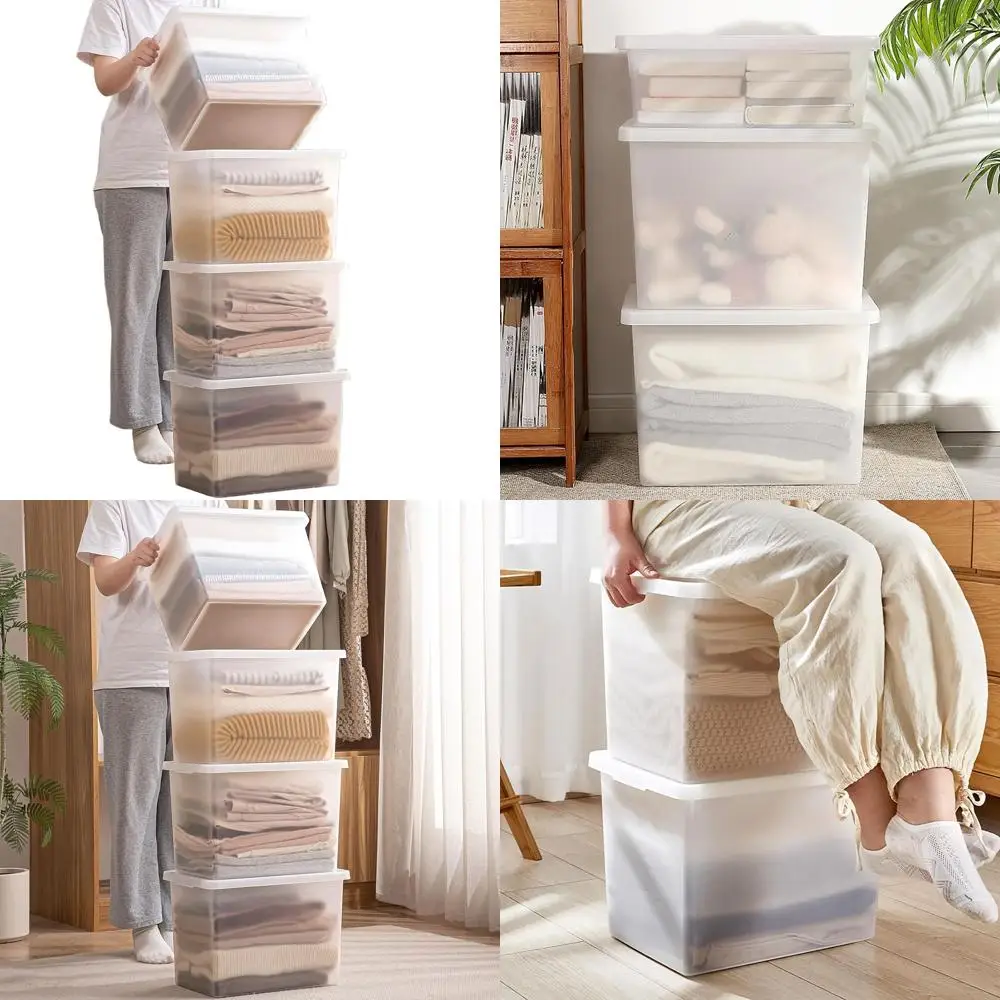 Stackable 27 Quart Plastic Storage Bins with Lids for Shoes, Crafts, and Closet Organization (4 Pack XL)
Stackable 27 Quart Plastic Storage Bins with Lids for Shoes, Crafts, and Closet Organization (4 Pack XL)