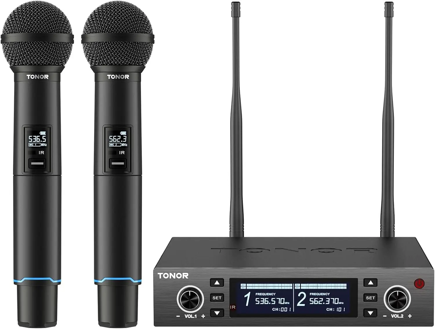 Rechargeable Wireless Microphone System Dual Metal Handheld Cordless Mic with Box Receiver 2x100 UHF Professional Dynamic Mic
Rechargeable Wireless Microphone System Dual Metal Handheld Cordless Mic with Box Receiver 2x100 UHF Professional Dynamic Mic