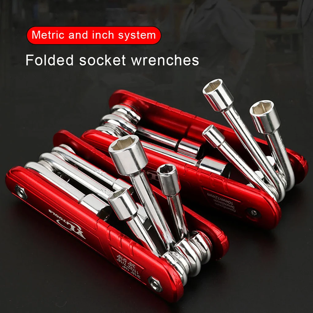 Folding Socket Wrench Household Portable 6 in 1 Handle Combination Metal Sleeve Tool Combos Set Maintenance Outdoor
Folding Socket Wrench Household Portable 6 in 1 Handle Combination Metal Sleeve Tool Combos Set Maintenance Outdoor