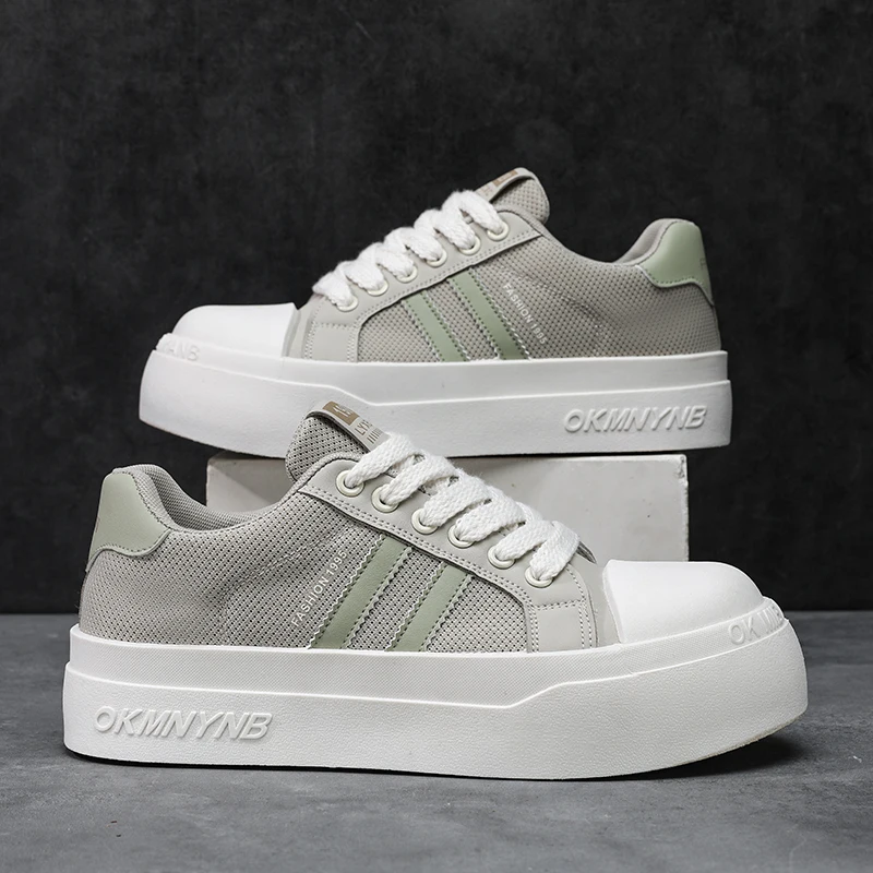 UnisexGrayMeshPlatformSkateSneakersLightGreenDouble Stripes White Thick Sole Breathable Light Non Slip Summer Daily Casual Shoes
UnisexGrayMeshPlatformSkateSneakersLightGreenDouble Stripes White Thick Sole Breathable Light Non Slip Summer Daily Casual Shoes