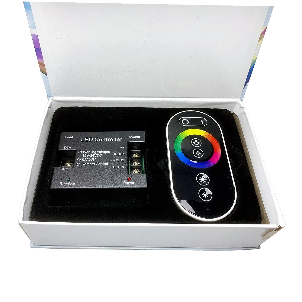 Touch Series LED Controller DC12V-24V RGB / Single Color / CCT RF Remote RGB Controller LED Dimmer For LED Strip Bulb Light
Touch Series LED Controller DC12V-24V RGB / Single Color / CCT RF Remote RGB Controller LED Dimmer For LED Strip Bulb Light