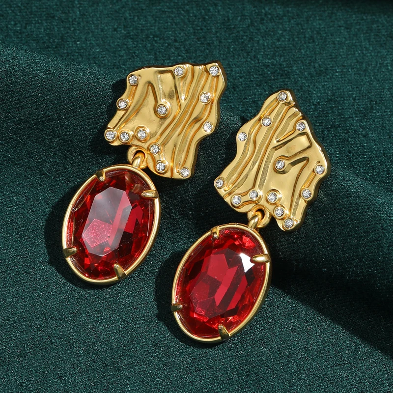 Alien Drop Earring Vintage Gold Color Leaf Pendant Red Crystal And White Pearl Jewelry Rhinestone Luxury Retro Style Wedding New
Alien Drop Earring Vintage Gold Color Leaf Pendant Red Crystal And White Pearl Jewelry Rhinestone Luxury Retro Style Wedding New