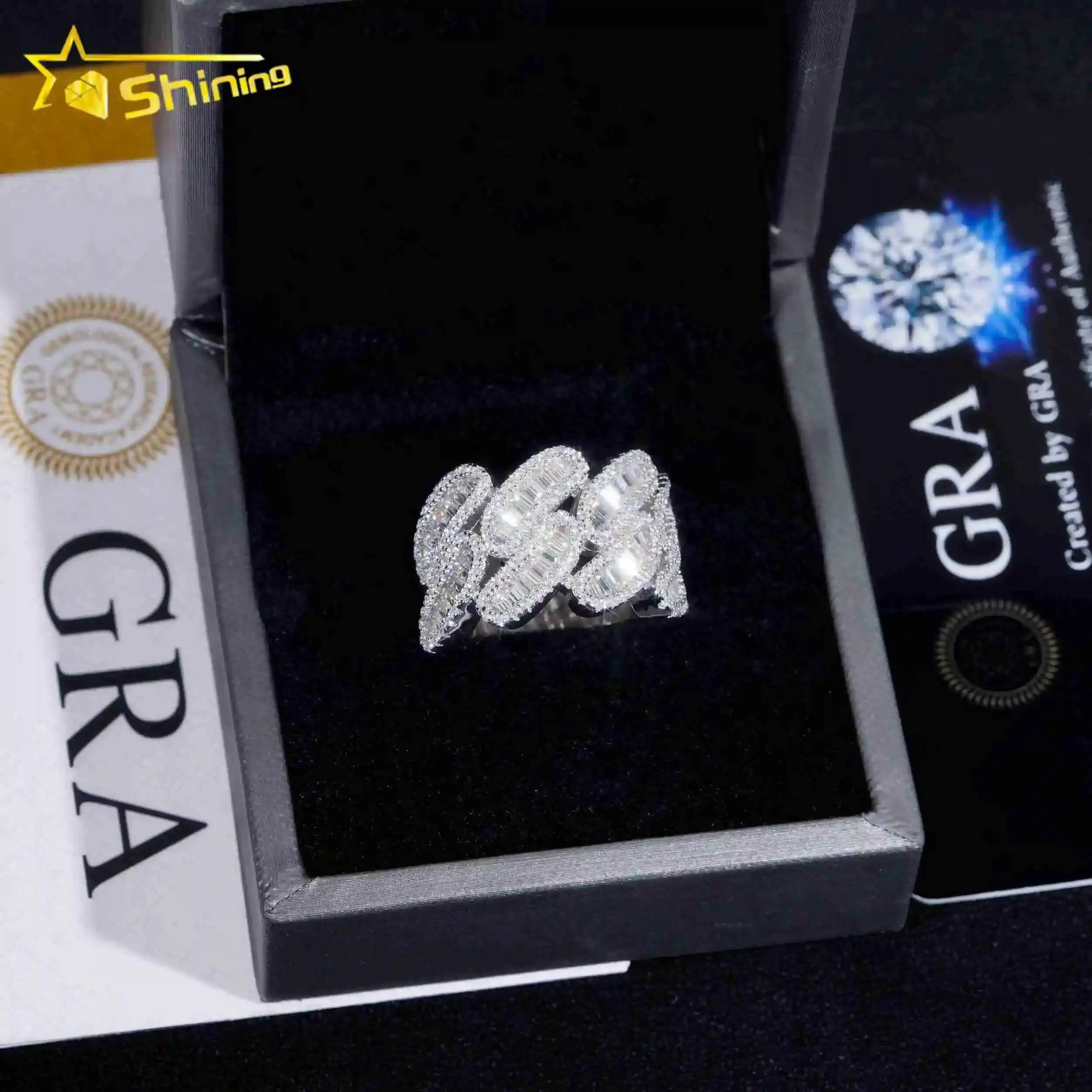 High Quality Iced Cuban Rings Baguette Diamond 925 Sterling Silver Hip Hop Moissanite Mens Ring
High Quality Iced Cuban Rings Baguette Diamond 925 Sterling Silver Hip Hop Moissanite Mens Ring
