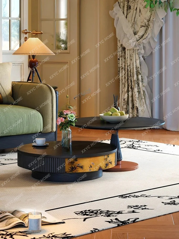 retro round coffee table combination coffee table solid wood small apartment ancient style coffee table living room home
retro round coffee table combination coffee table solid wood small apartment ancient style coffee table living room home