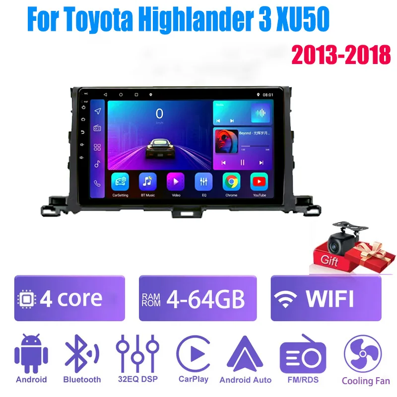 10“4+64GB Android For Toyota Highlander 3 XU50 2013-2018 QLED Android Car Radio Multimedia Video Player GPS
10“4+64GB Android For Toyota Highlander 3 XU50 2013-2018 QLED Android Car Radio Multimedia Video Player GPS