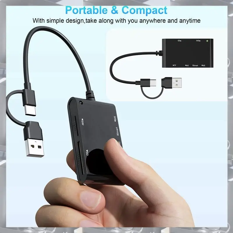 Лидер продаж - USB C USB 3.0 Multi Card Reader 6 в 1 Smart/MS/M2/TF/SIM/SD Card Reader Emory Stick Pro Duo Adapter, USB C U
Лидер продаж - USB C USB 3.0 Multi Card Reader 6 в 1 Smart/MS/M2/TF/SIM/SD Card Reader Emory Stick Pro Duo Adapter, USB C U