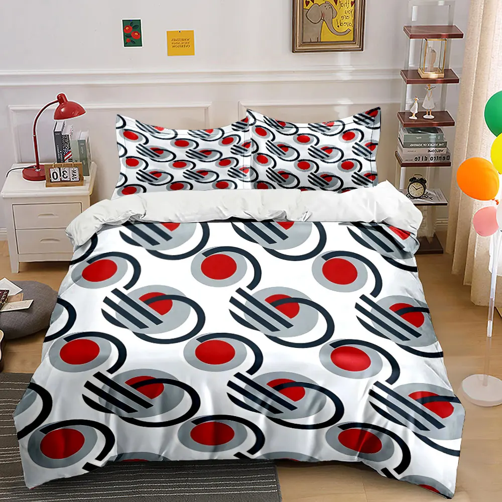 Red gray black circular geometric design Duvet Cover Set with 3D Printing Design Soft Polyester Bedding Set All-Season Comfort
Red gray black circular geometric design Duvet Cover Set with 3D Printing Design Soft Polyester Bedding Set All-Season Comfort